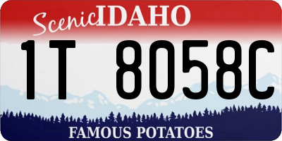 ID license plate 1T8058C