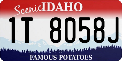 ID license plate 1T8058J