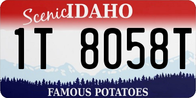 ID license plate 1T8058T