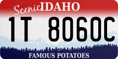 ID license plate 1T8060C