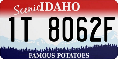 ID license plate 1T8062F