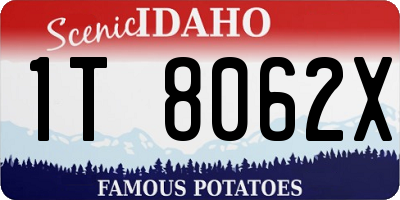 ID license plate 1T8062X