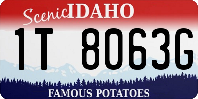 ID license plate 1T8063G