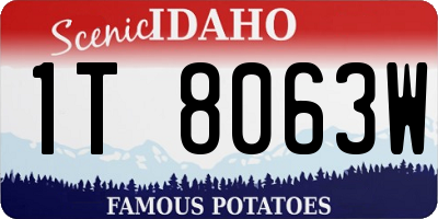 ID license plate 1T8063W