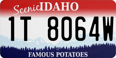 ID license plate 1T8064W