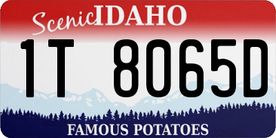 ID license plate 1T8065D