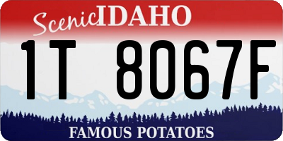 ID license plate 1T8067F