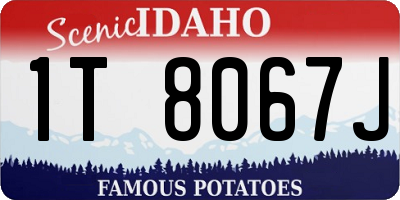 ID license plate 1T8067J