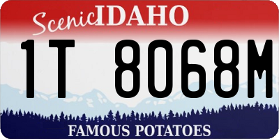 ID license plate 1T8068M