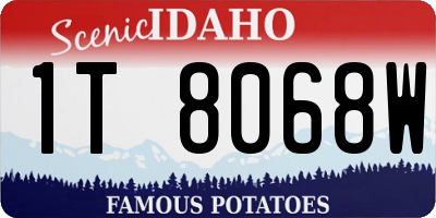 ID license plate 1T8068W