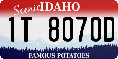 ID license plate 1T8070D