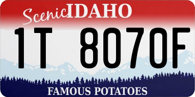 ID license plate 1T8070F