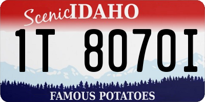ID license plate 1T8070I