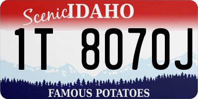 ID license plate 1T8070J