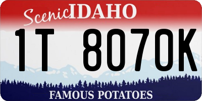 ID license plate 1T8070K