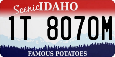 ID license plate 1T8070M