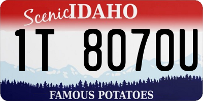 ID license plate 1T8070U