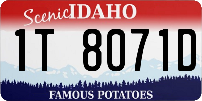 ID license plate 1T8071D