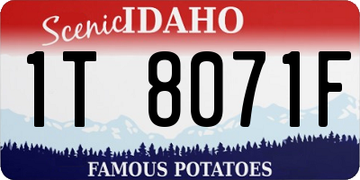 ID license plate 1T8071F