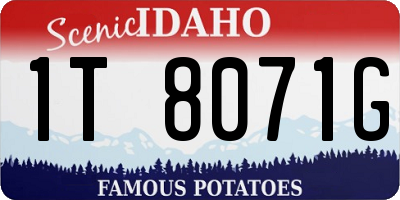 ID license plate 1T8071G