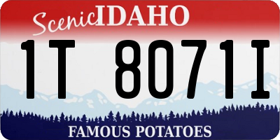 ID license plate 1T8071I