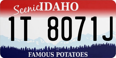 ID license plate 1T8071J