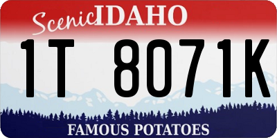 ID license plate 1T8071K
