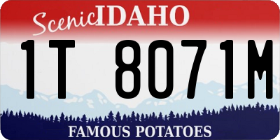 ID license plate 1T8071M