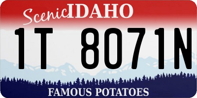 ID license plate 1T8071N