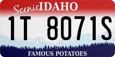 ID license plate 1T8071S