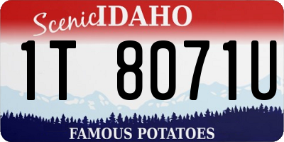 ID license plate 1T8071U