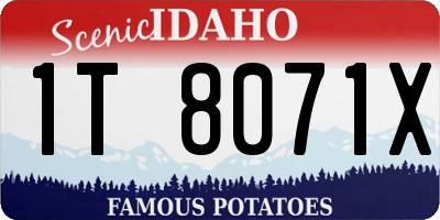 ID license plate 1T8071X
