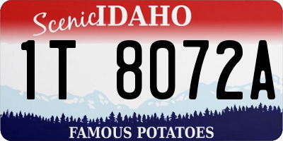 ID license plate 1T8072A