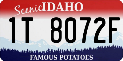 ID license plate 1T8072F