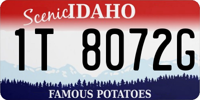 ID license plate 1T8072G