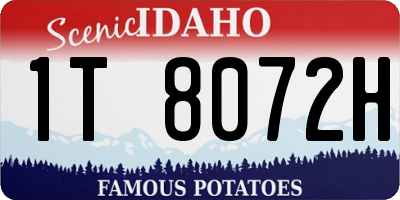 ID license plate 1T8072H