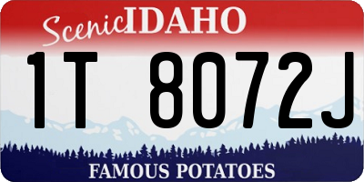 ID license plate 1T8072J