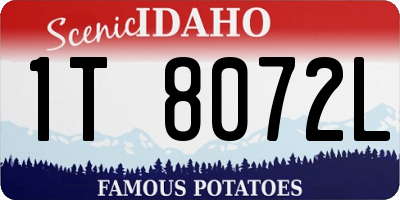 ID license plate 1T8072L