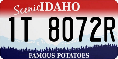 ID license plate 1T8072R