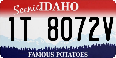 ID license plate 1T8072V