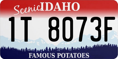 ID license plate 1T8073F