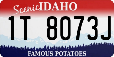ID license plate 1T8073J