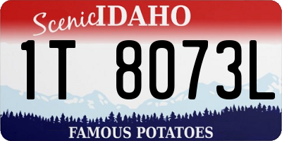 ID license plate 1T8073L