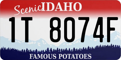 ID license plate 1T8074F