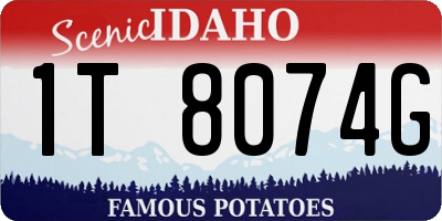 ID license plate 1T8074G