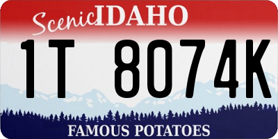 ID license plate 1T8074K