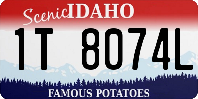 ID license plate 1T8074L