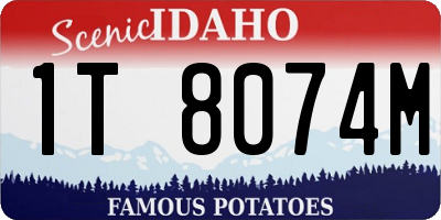 ID license plate 1T8074M