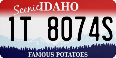 ID license plate 1T8074S