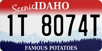 ID license plate 1T8074T
